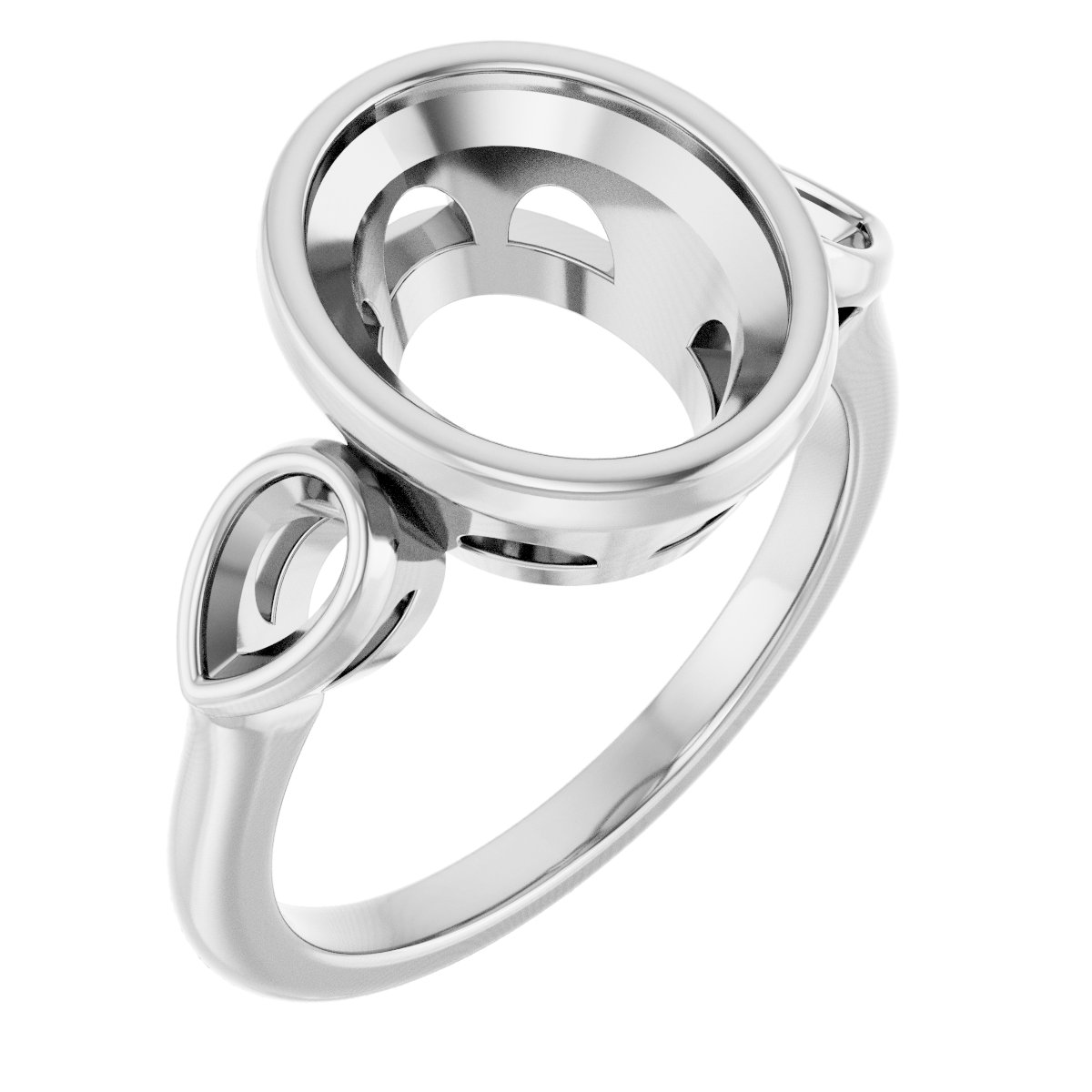 Bezel-Set Three-Stone Engagement Ring