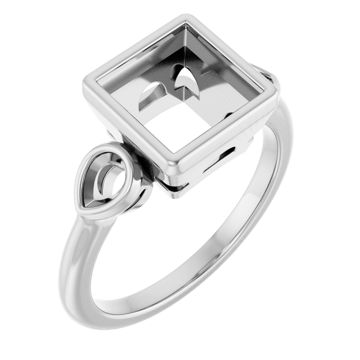 Bezel-Set Three-Stone Engagement Ring
