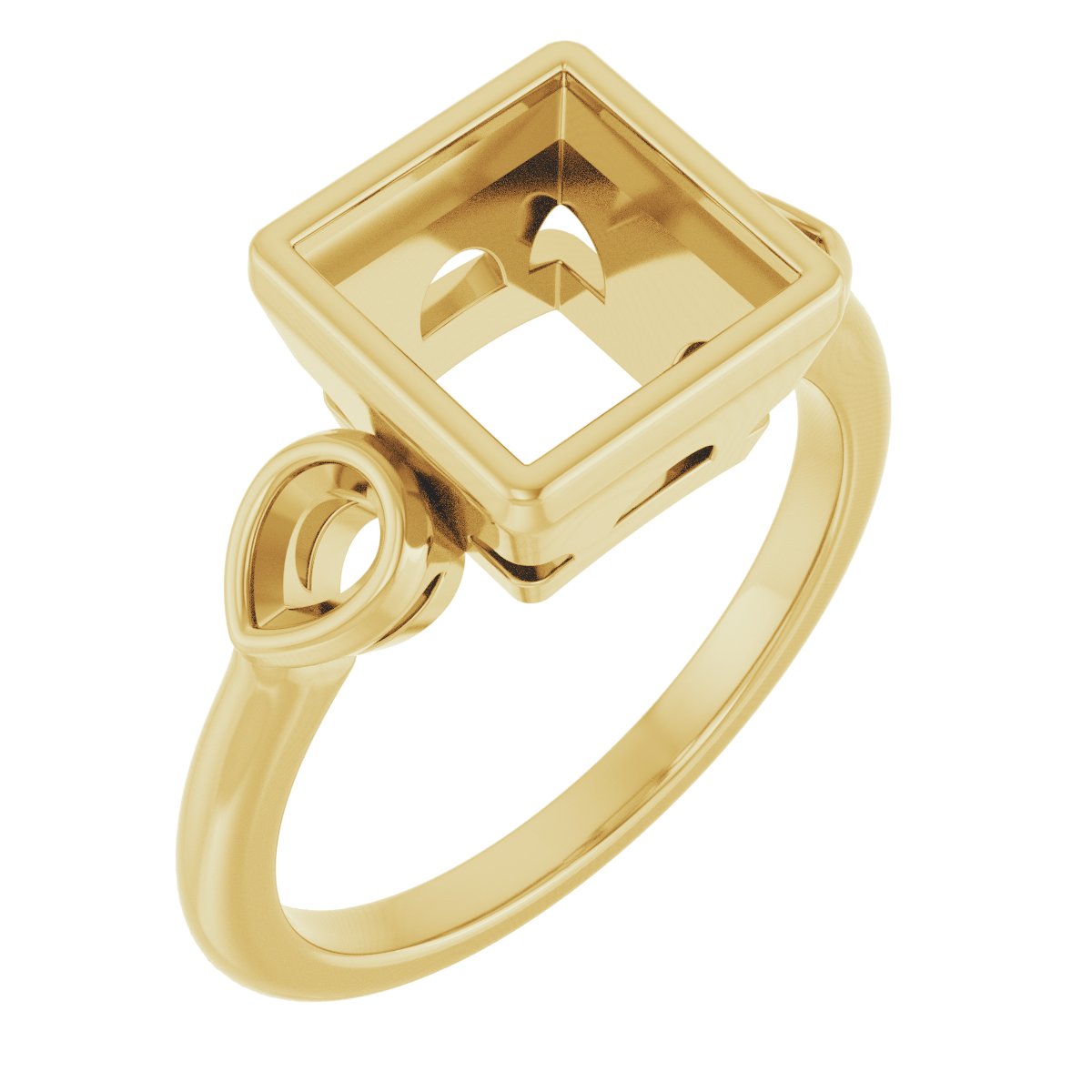 Bezel-Set Three-Stone Engagement Ring