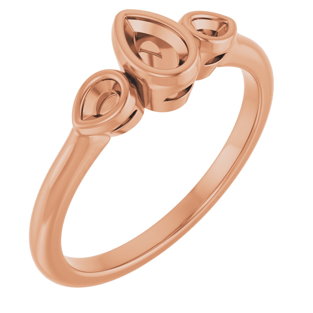 Bezel-Set Three-Stone Engagement Ring