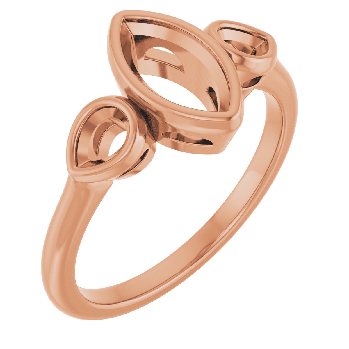 Bezel-Set Three-Stone Engagement Ring