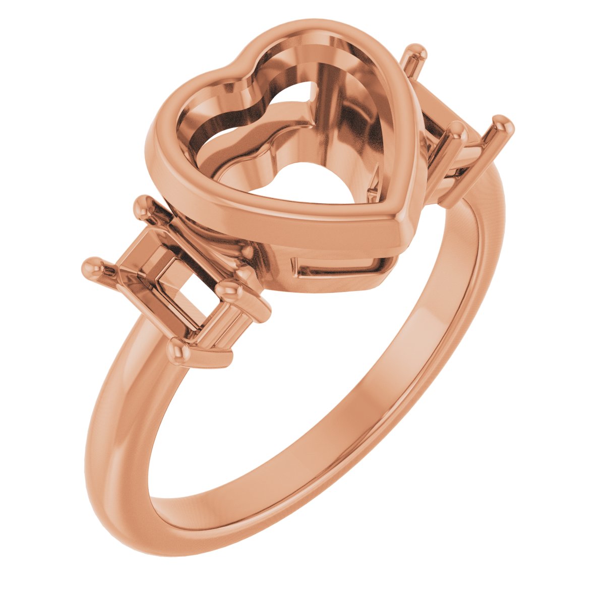 Bezel-Set Three-Stone Engagement Ring