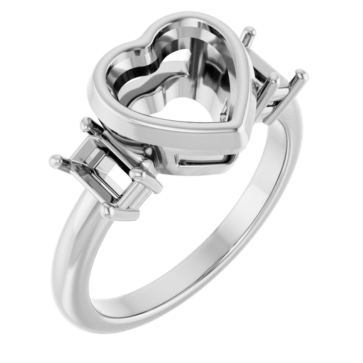 Bezel-Set Three-Stone Engagement Ring