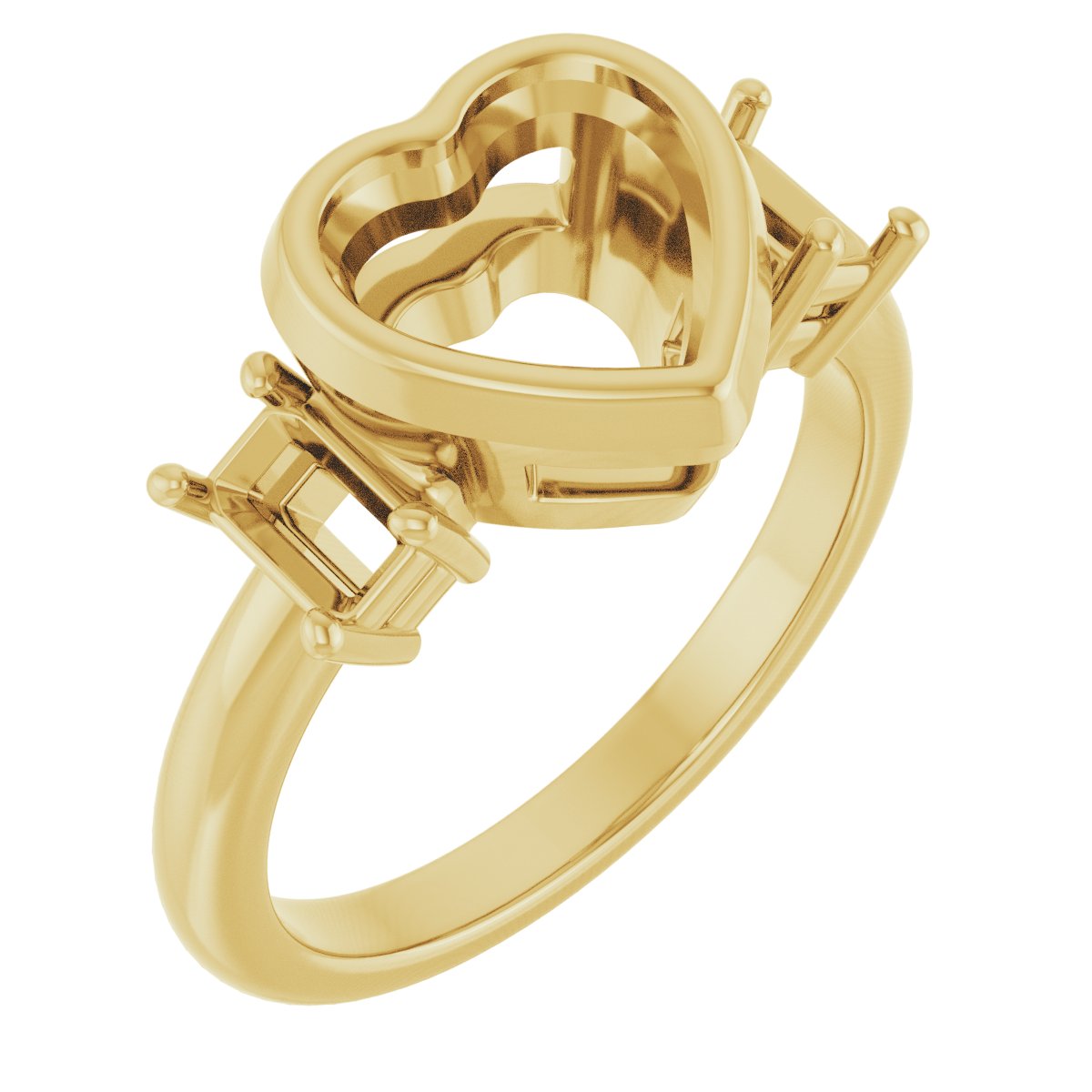 Bezel-Set Three-Stone Engagement Ring