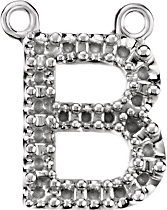 Accented Block Initial Necklace Center