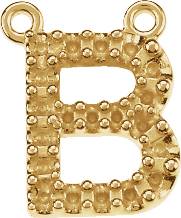 Accented Block Initial Necklace Center