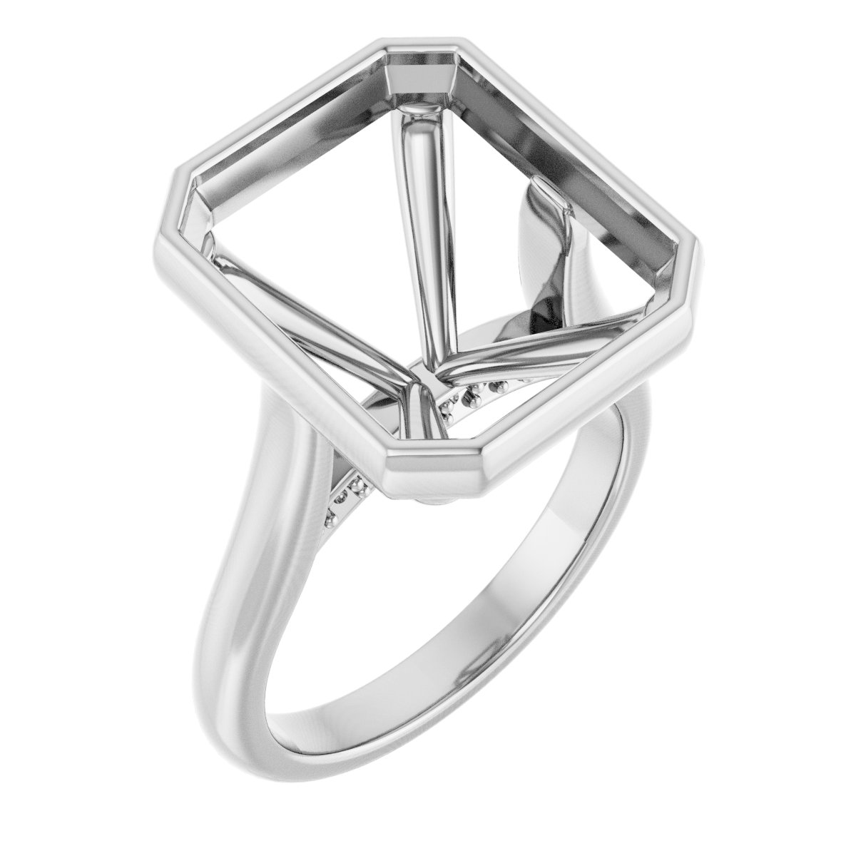 Bezel-Set Accented Engagement Ring