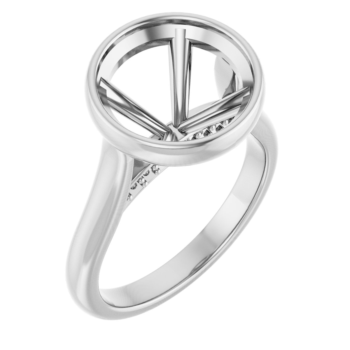 Bezel-Set Accented Engagement Ring