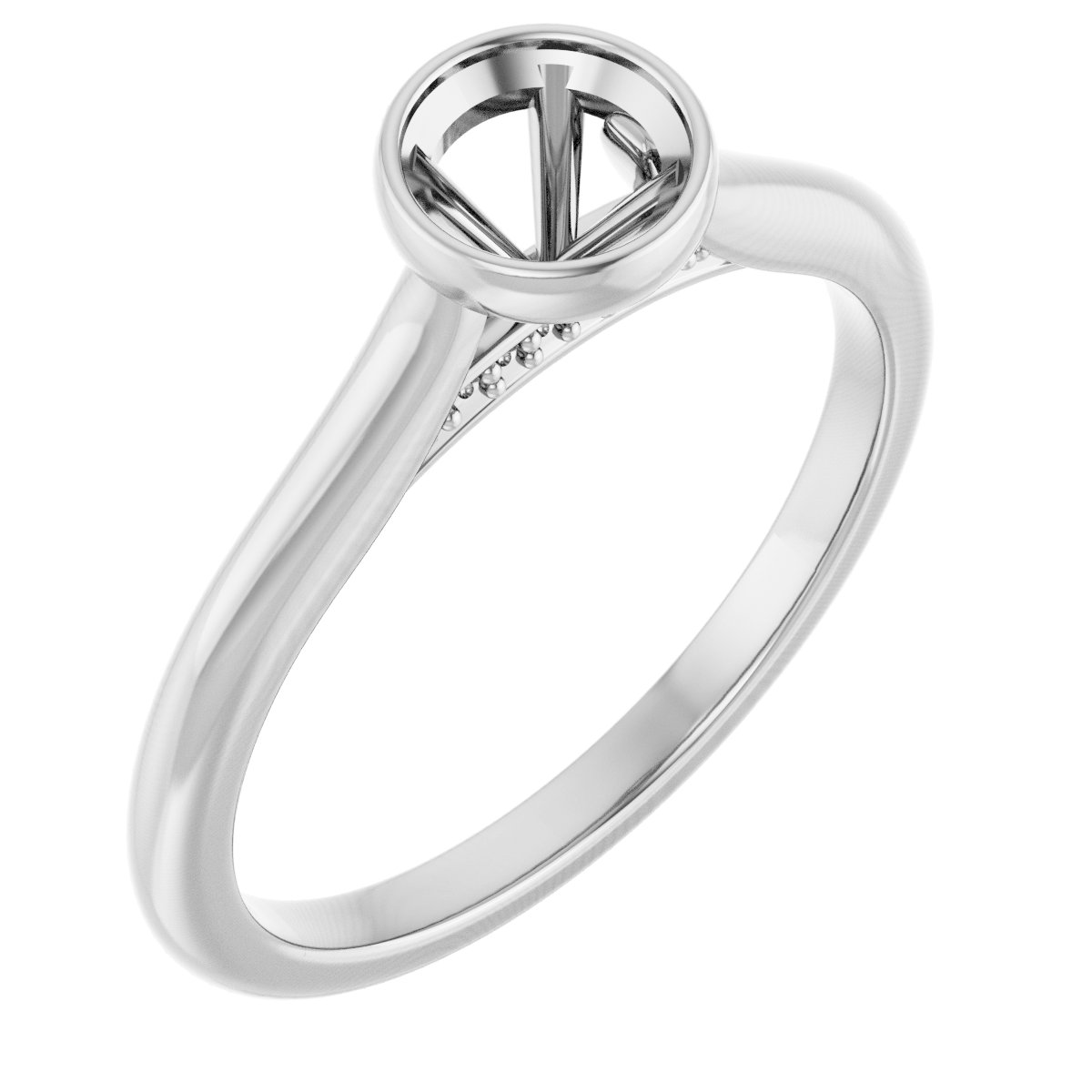 Bezel-Set Accented Engagement Ring