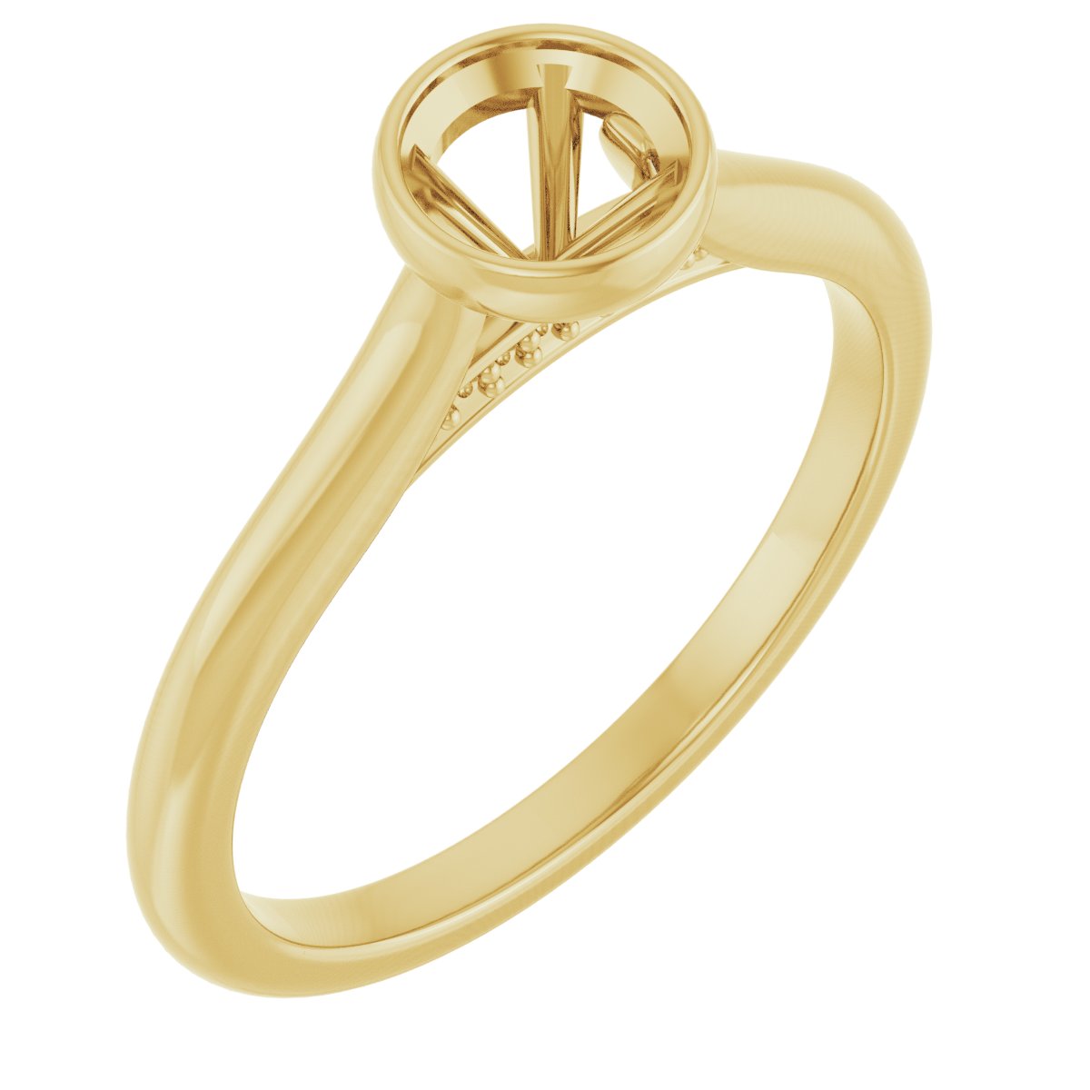 Bezel-Set Accented Engagement Ring