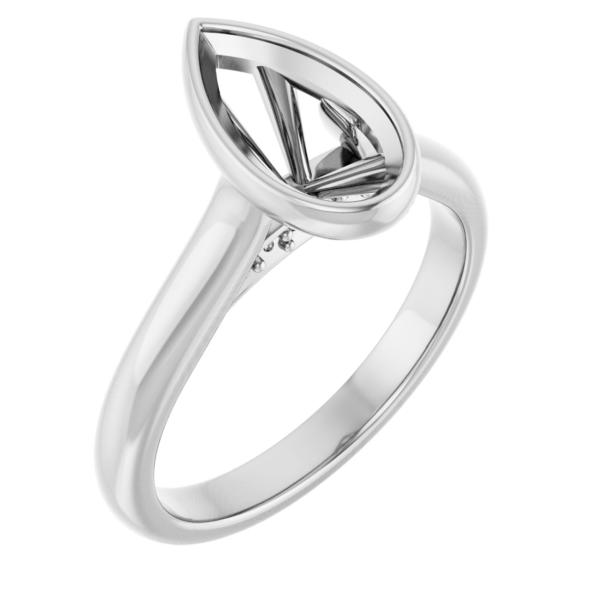 Bezel-Set Accented Engagement Ring