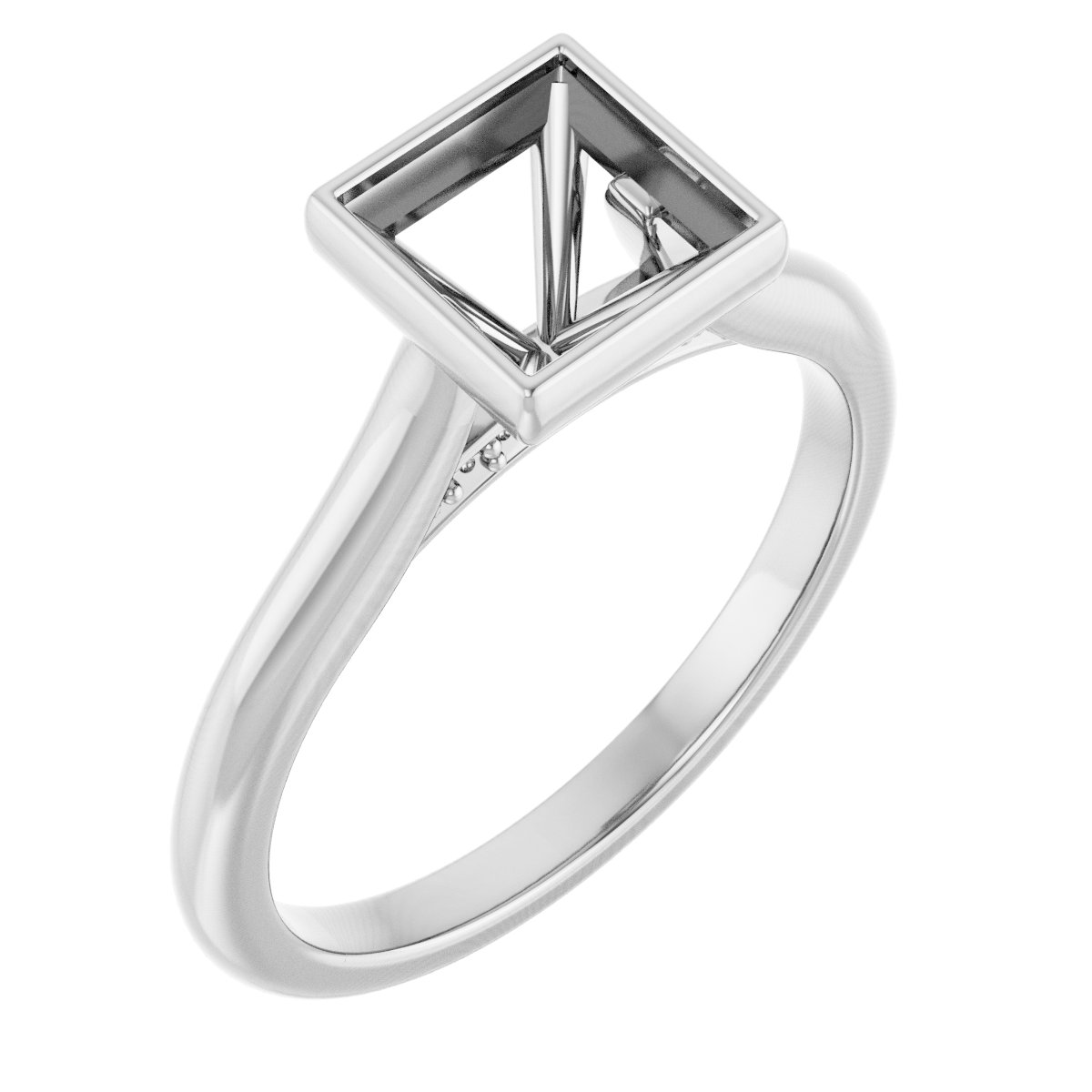 Bezel-Set Accented Engagement Ring