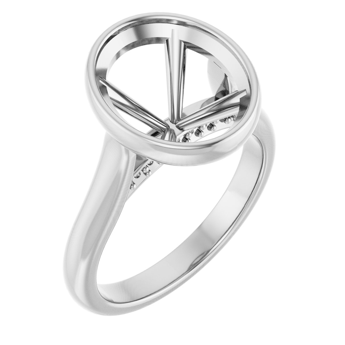 Bezel-Set Accented Engagement Ring