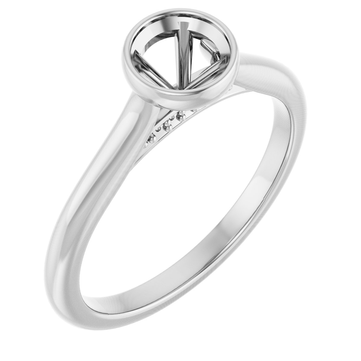 Bezel-Set Accented Engagement Ring