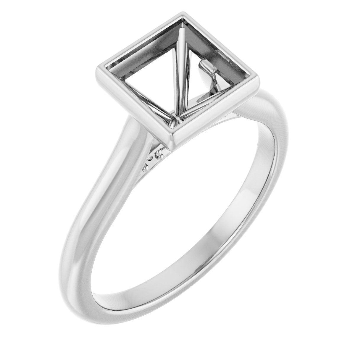 Bezel-Set Accented Engagement Ring