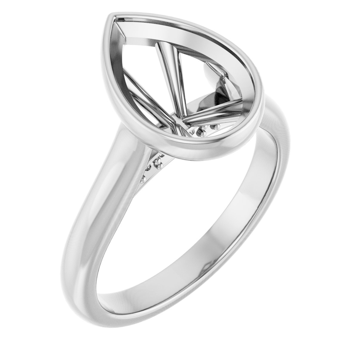 Bezel-Set Accented Engagement Ring