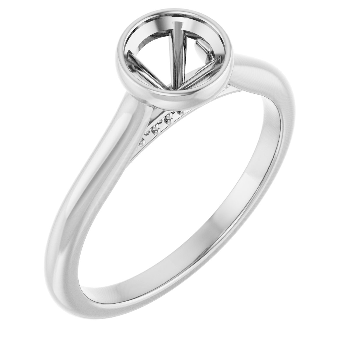 Bezel-Set Accented Engagement Ring
