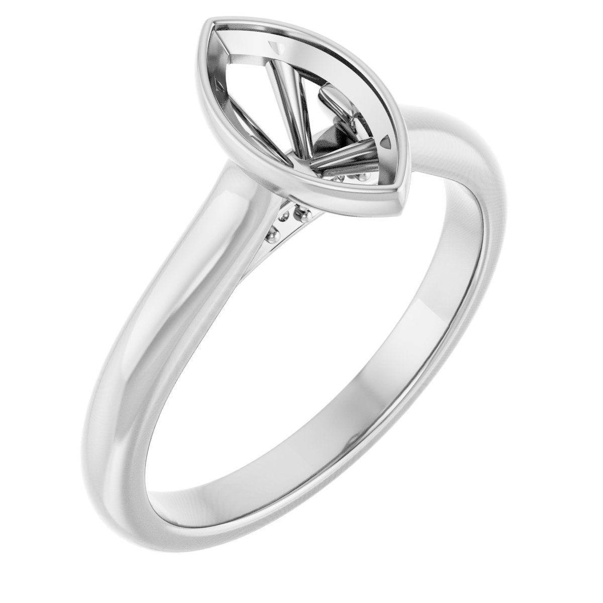 Bezel-Set Accented Engagement Ring