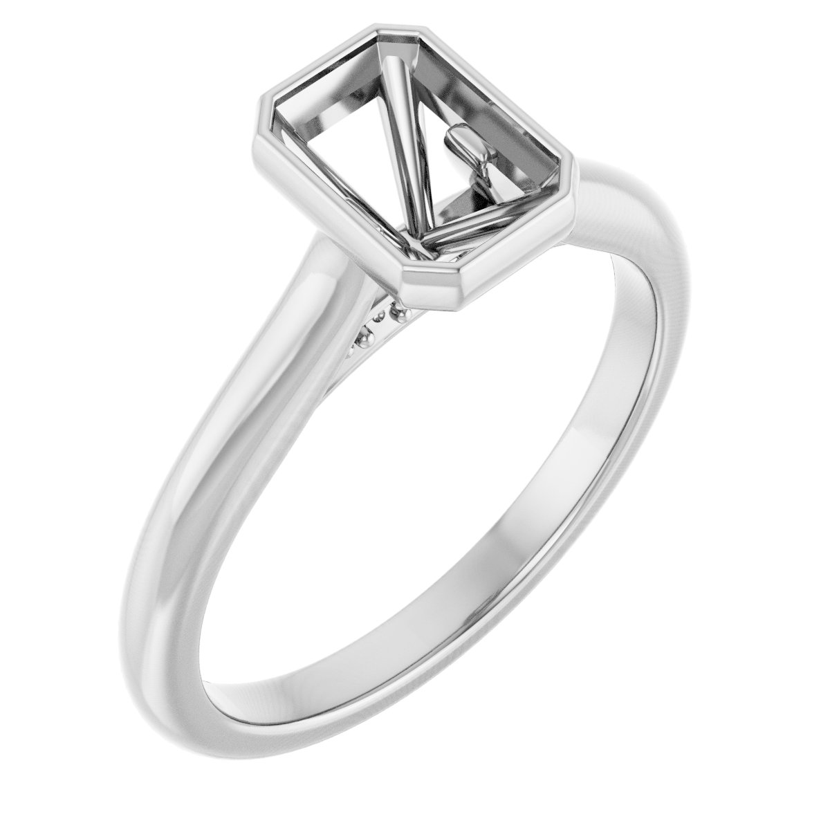 Bezel-Set Accented Engagement Ring