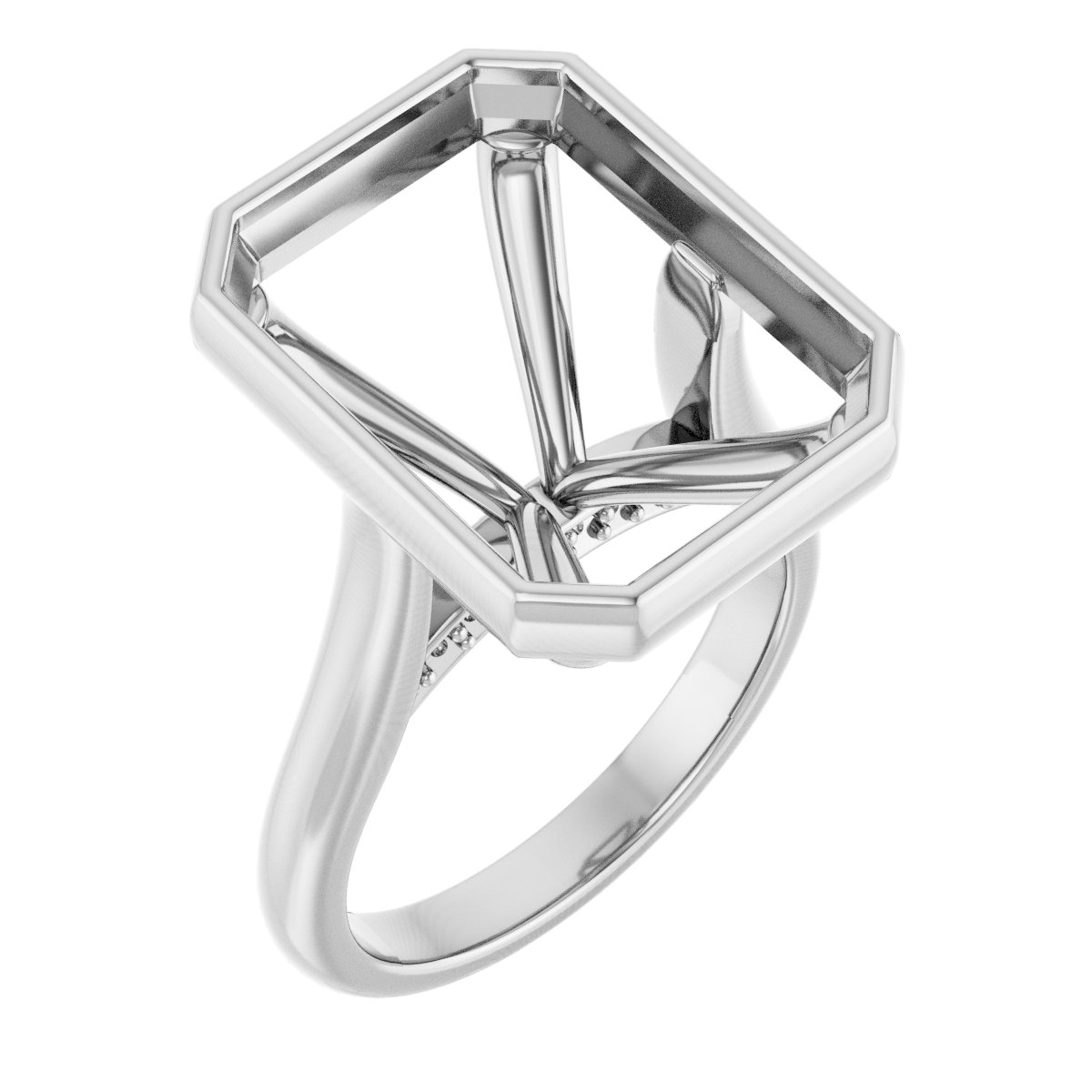 Bezel-Set Accented Engagement Ring