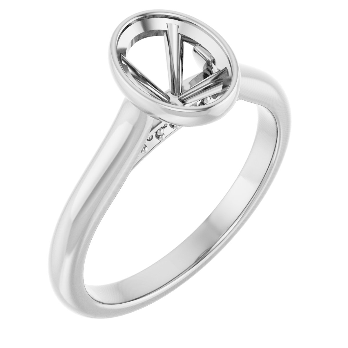 Bezel-Set Accented Engagement Ring