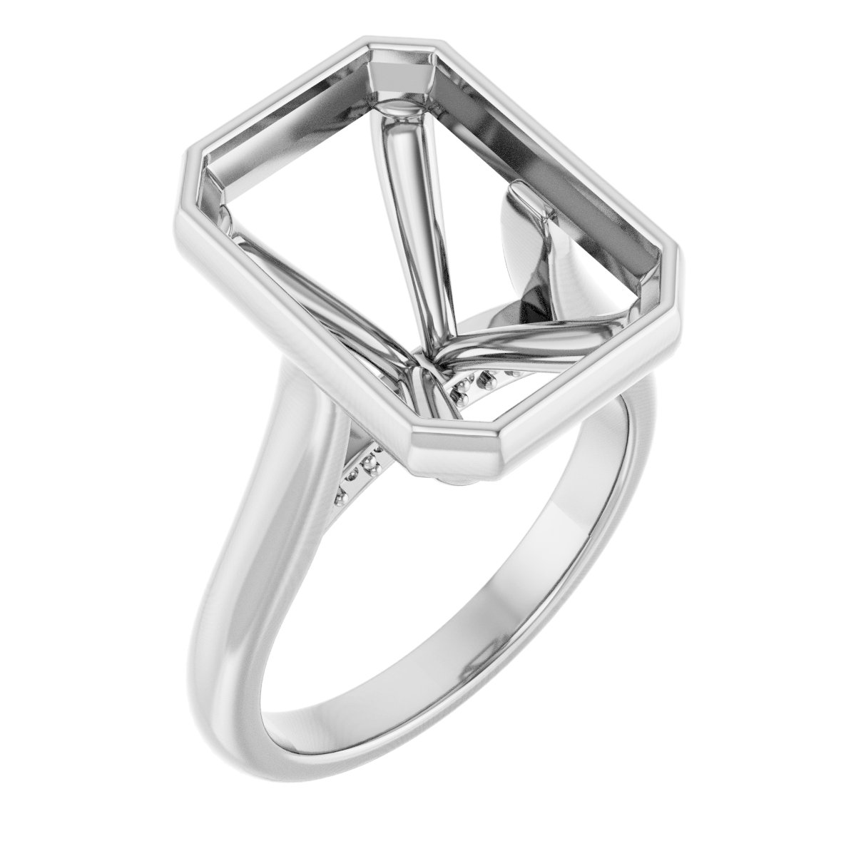 Bezel-Set Accented Engagement Ring