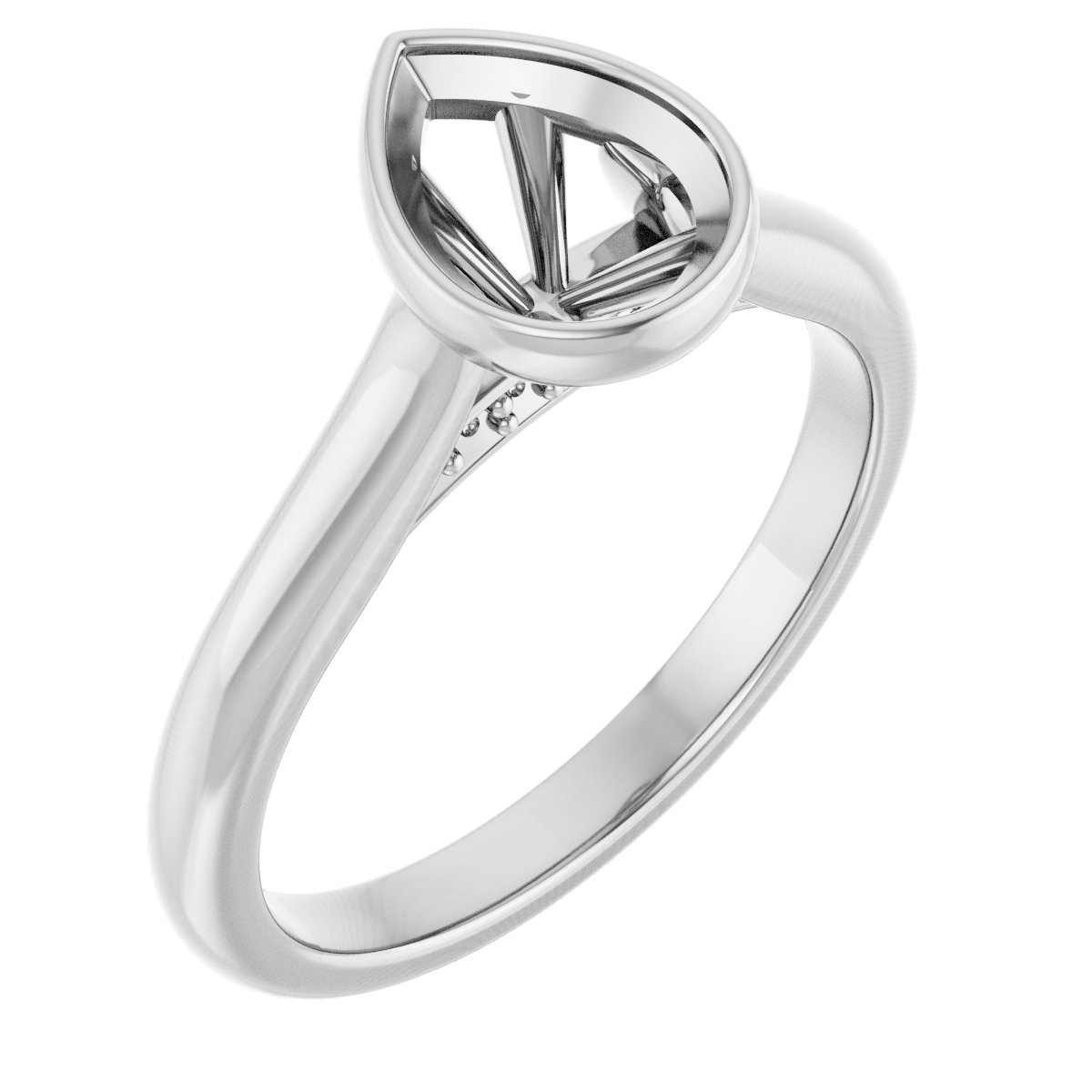 Bezel-Set Accented Engagement Ring