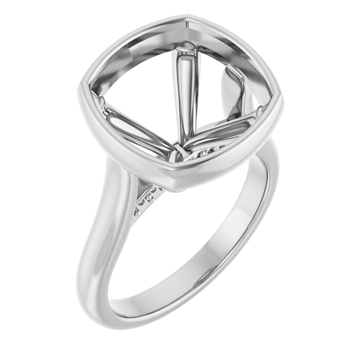 Bezel-Set Accented Engagement Ring