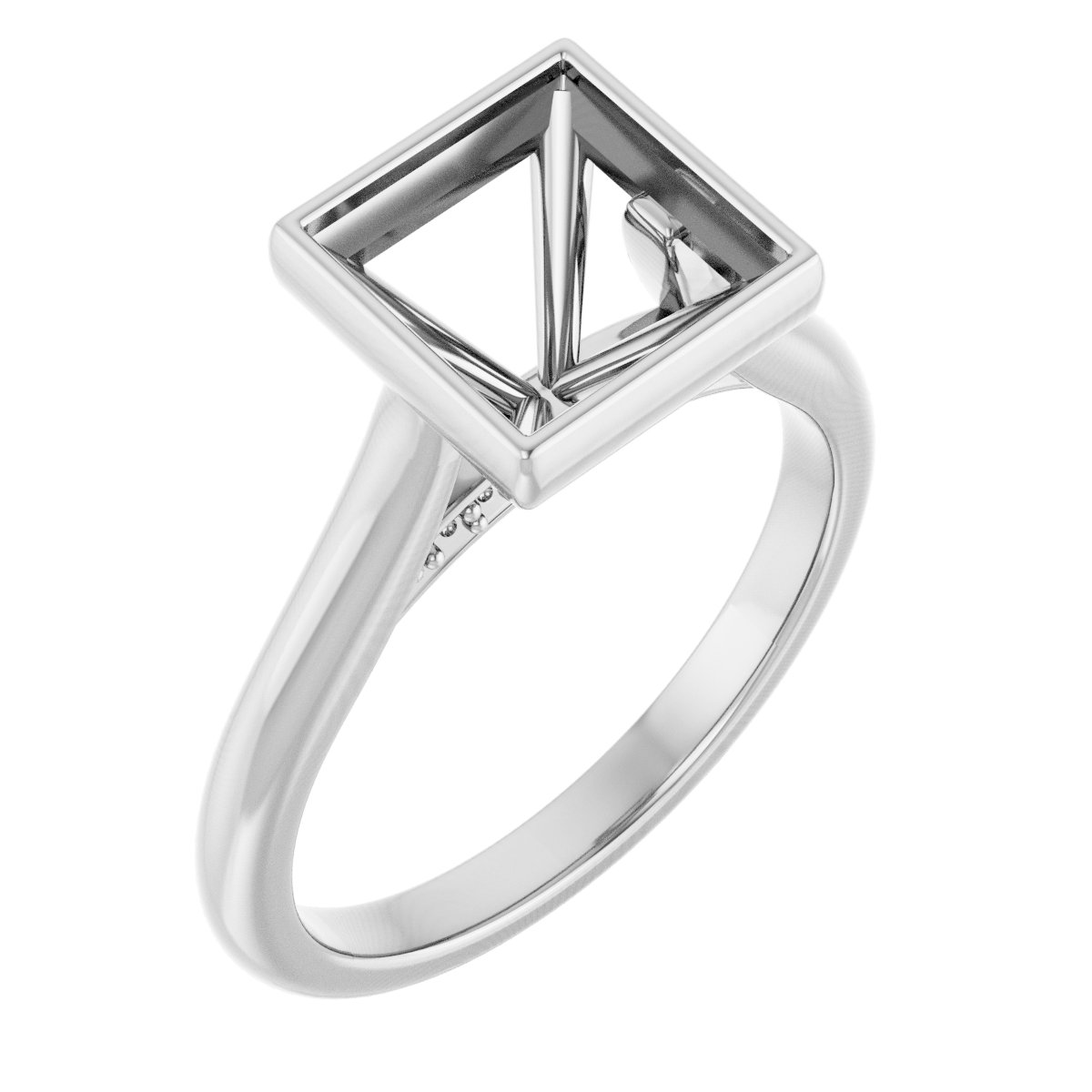 Bezel-Set Accented Engagement Ring
