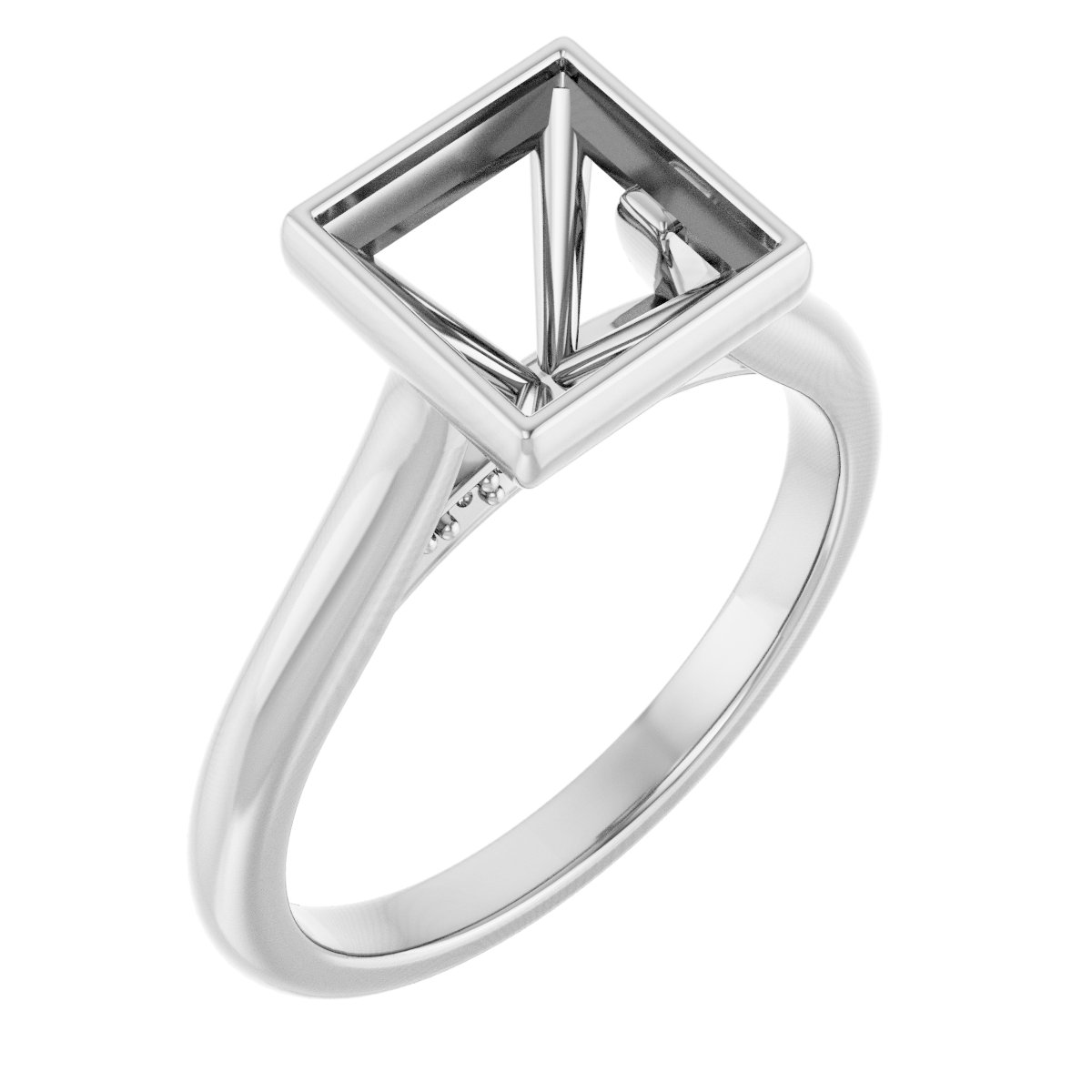 Bezel-Set Accented Engagement Ring