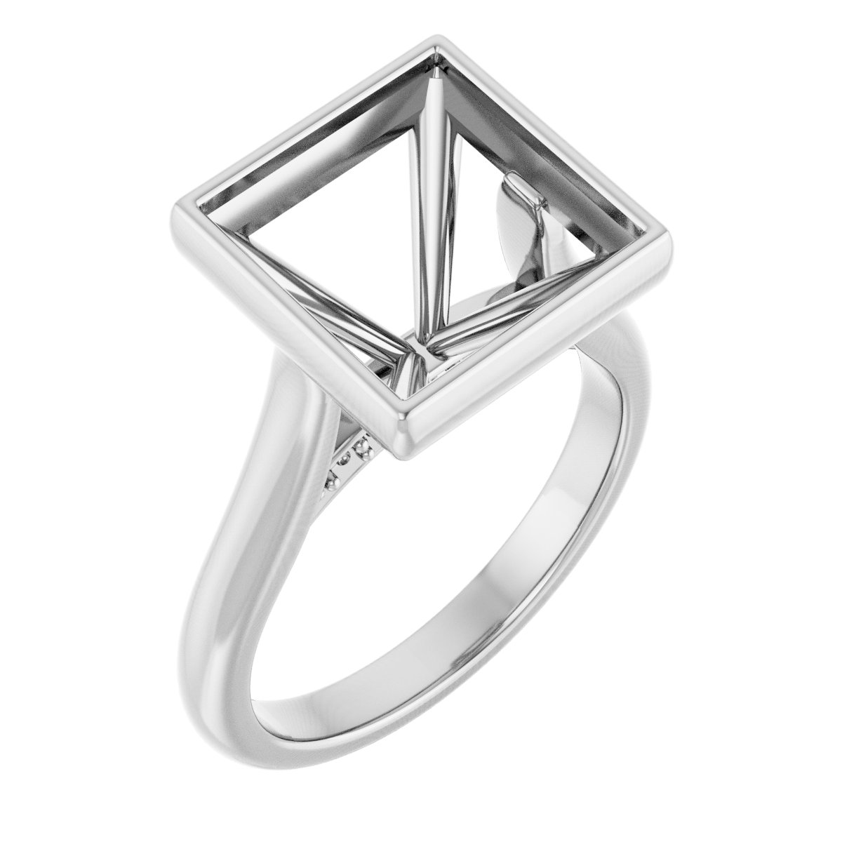 Bezel-Set Accented Engagement Ring