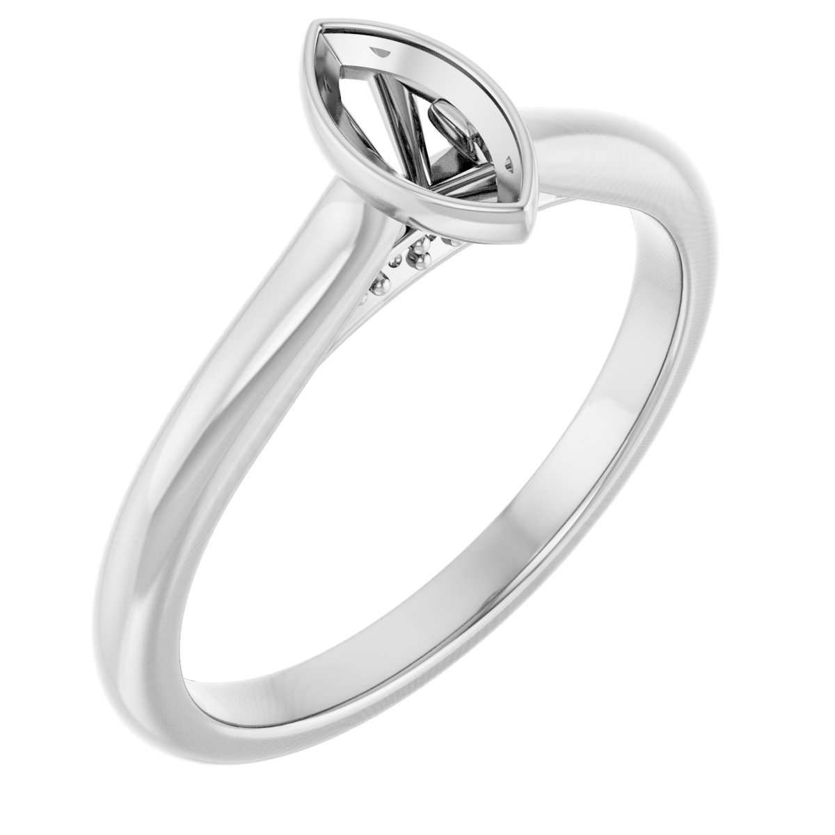Bezel-Set Accented Engagement Ring