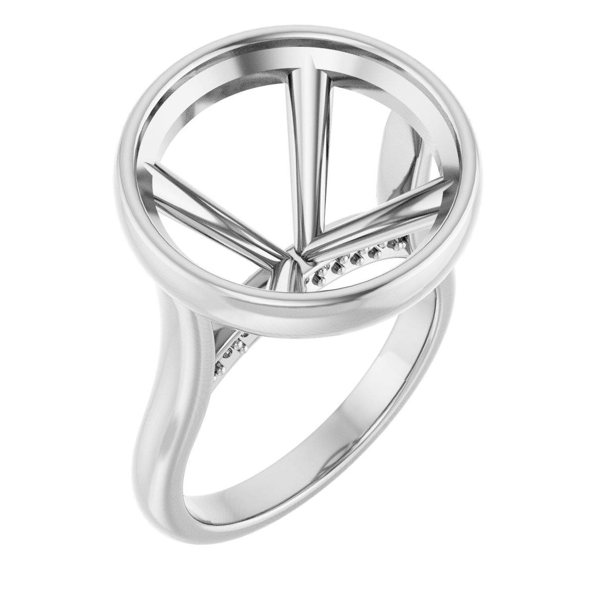 Bezel-Set Accented Engagement Ring