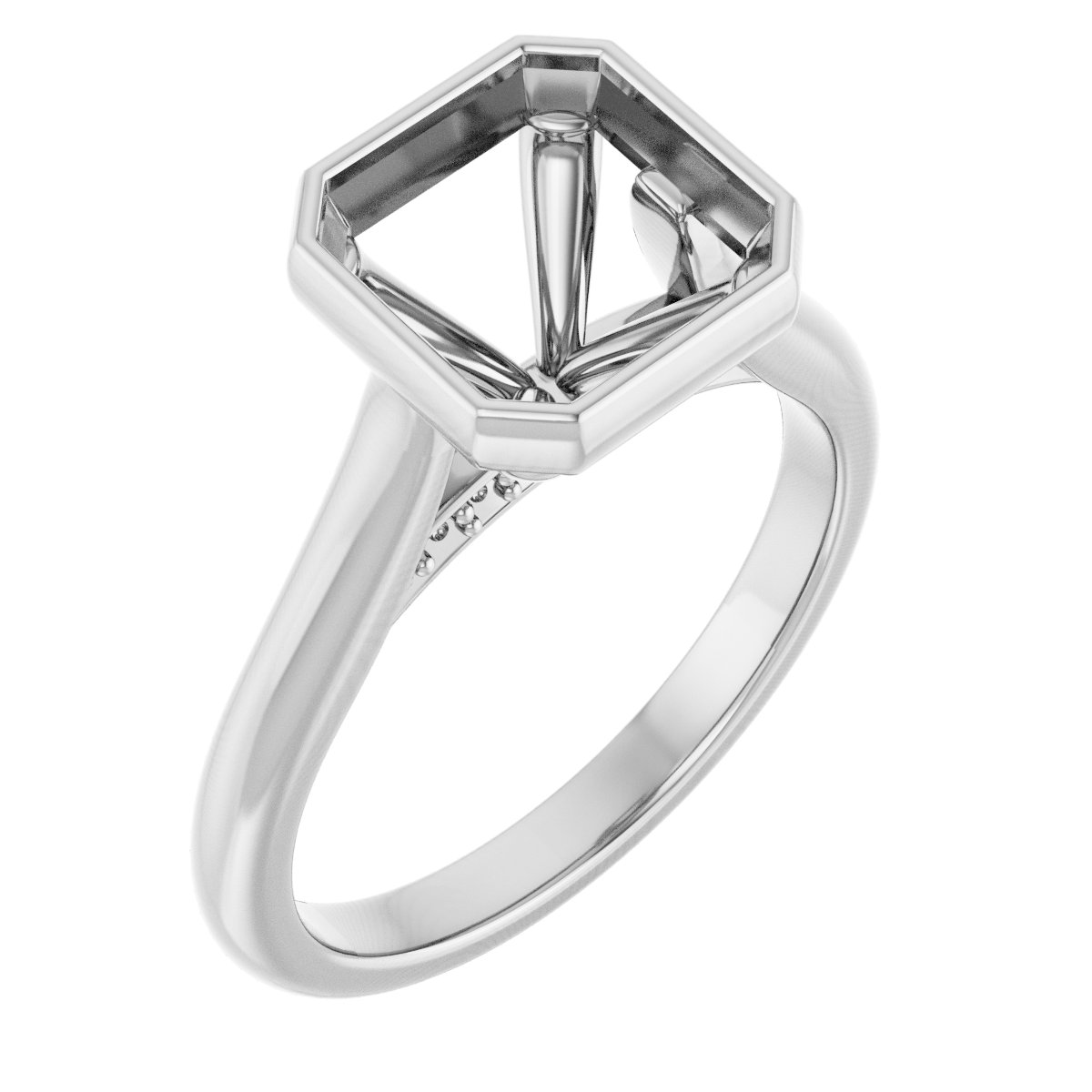 Bezel-Set Accented Engagement Ring