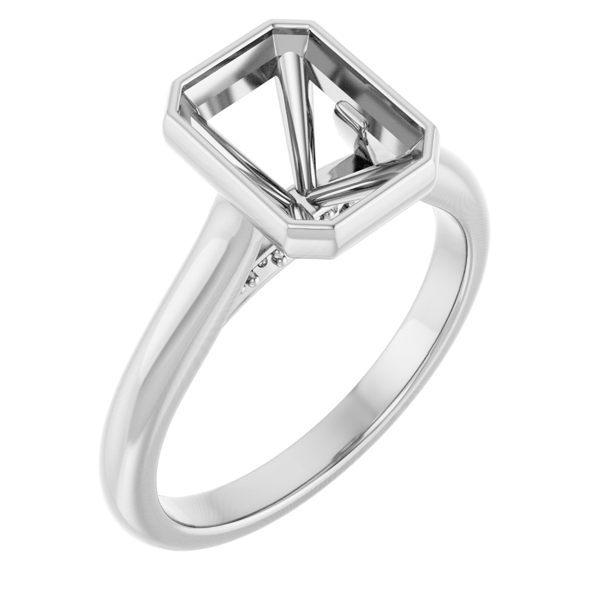 Bezel-Set Accented Engagement Ring