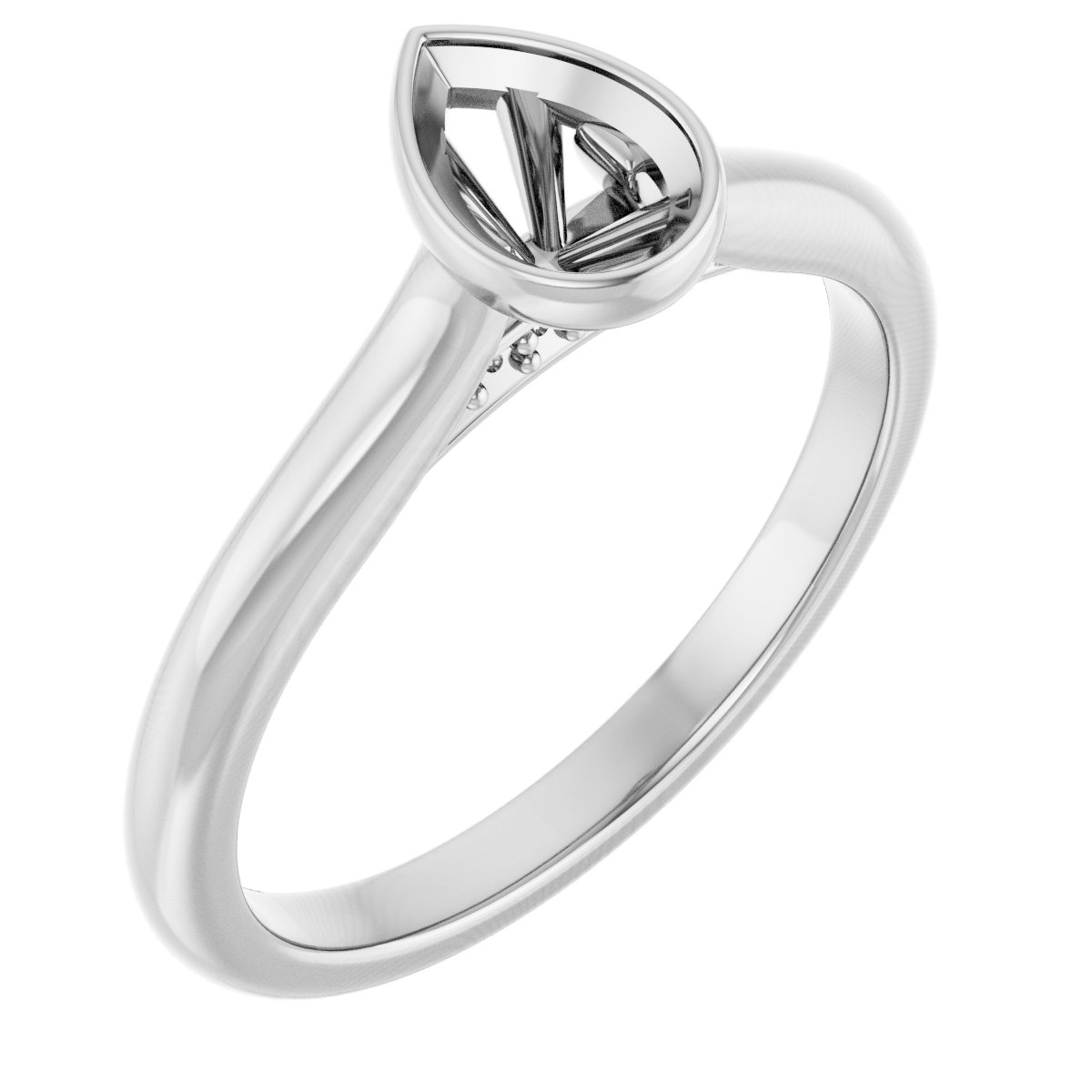 Bezel-Set Accented Engagement Ring