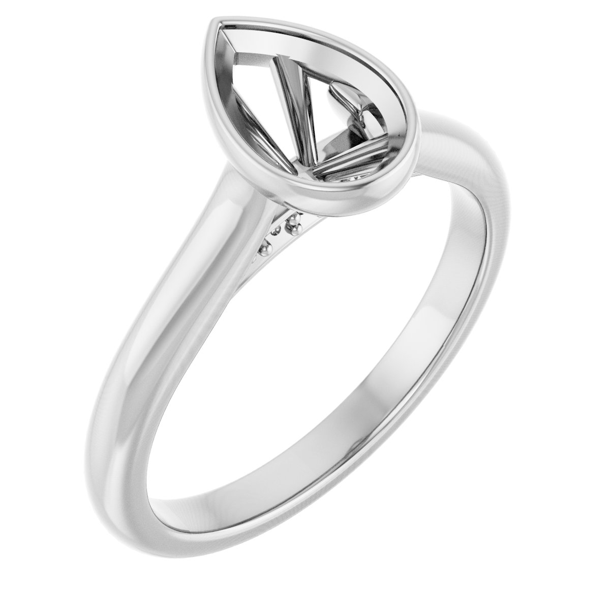 Bezel-Set Accented Engagement Ring