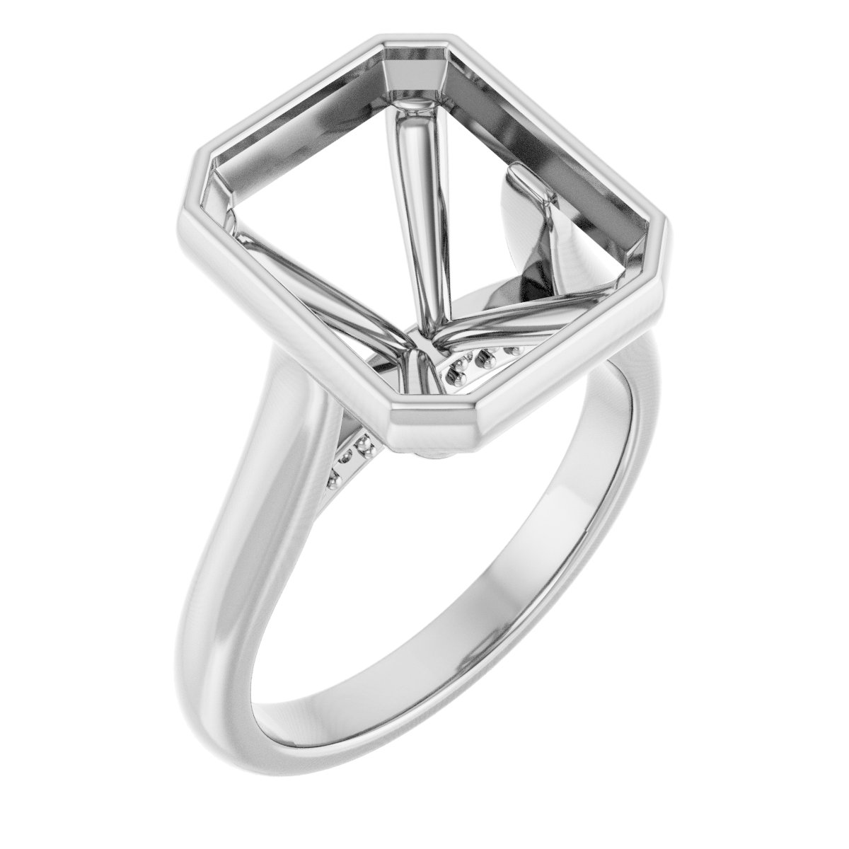 Bezel-Set Accented Engagement Ring