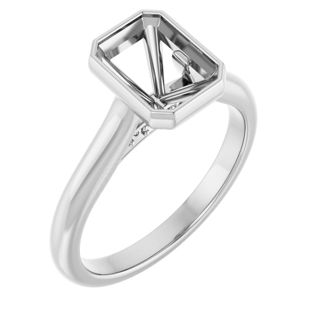 Bezel-Set Accented Engagement Ring
