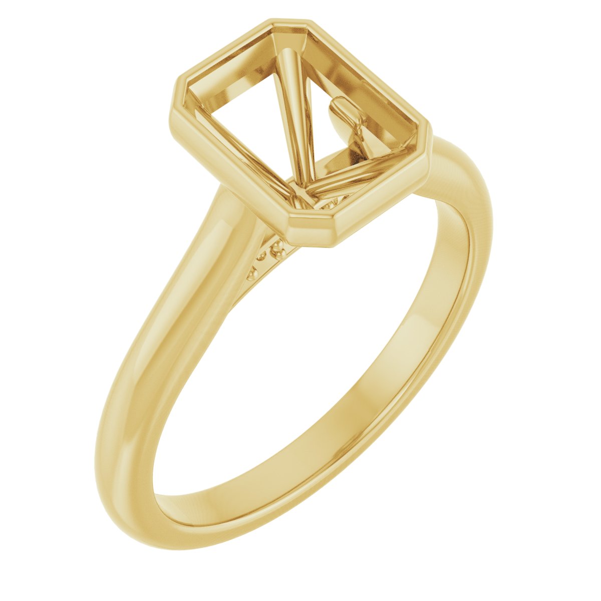 Bezel-Set Accented Engagement Ring