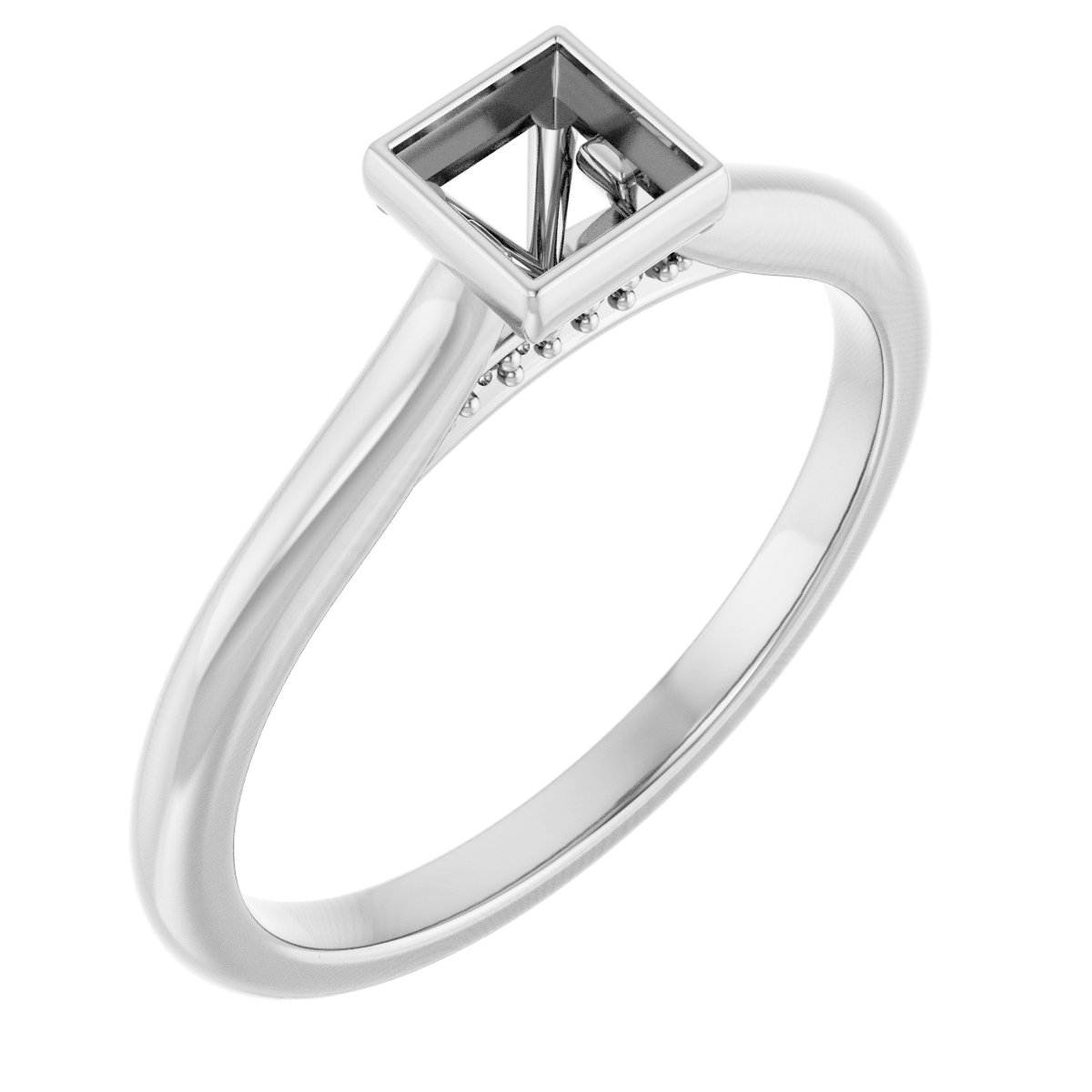 Bezel-Set Accented Engagement Ring