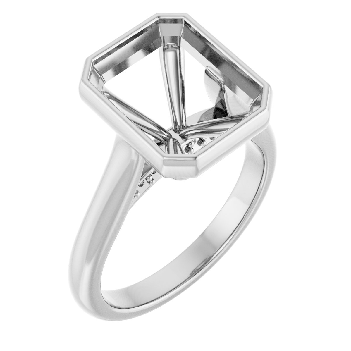 Bezel-Set Accented Engagement Ring