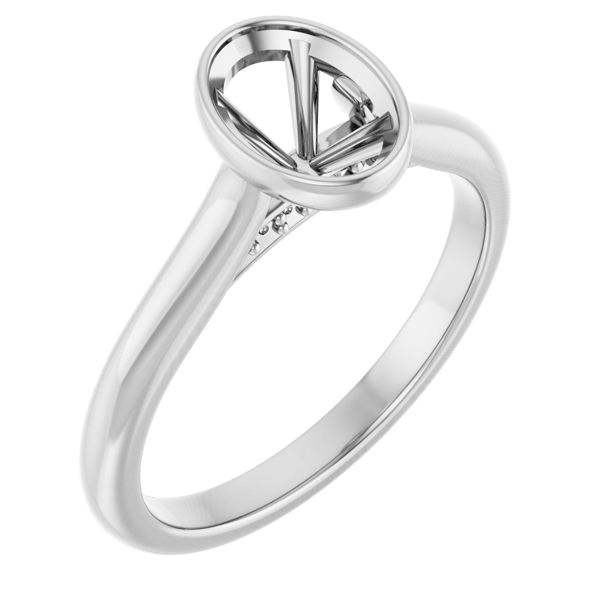 Bezel-Set Accented Engagement Ring
