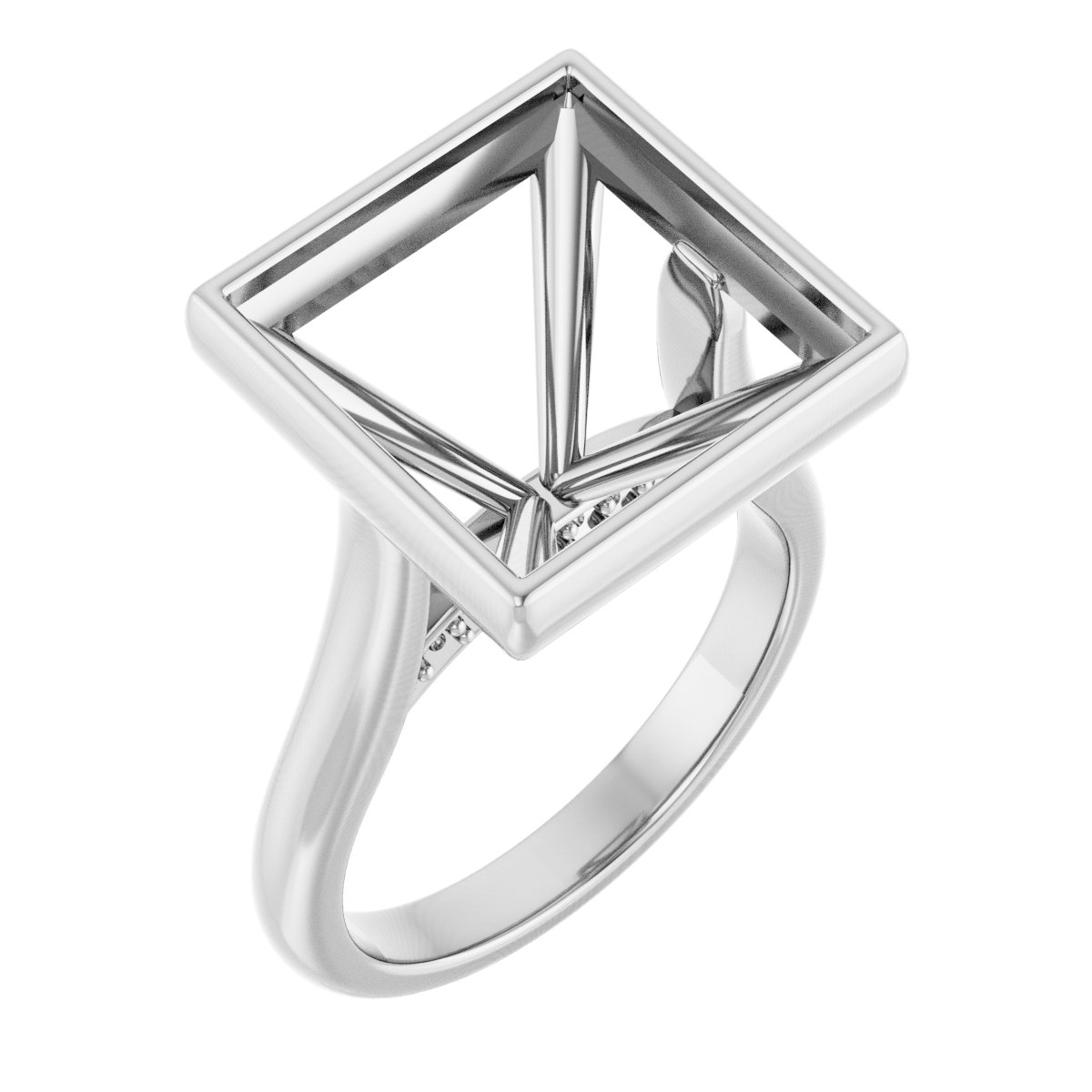 Bezel-Set Accented Engagement Ring