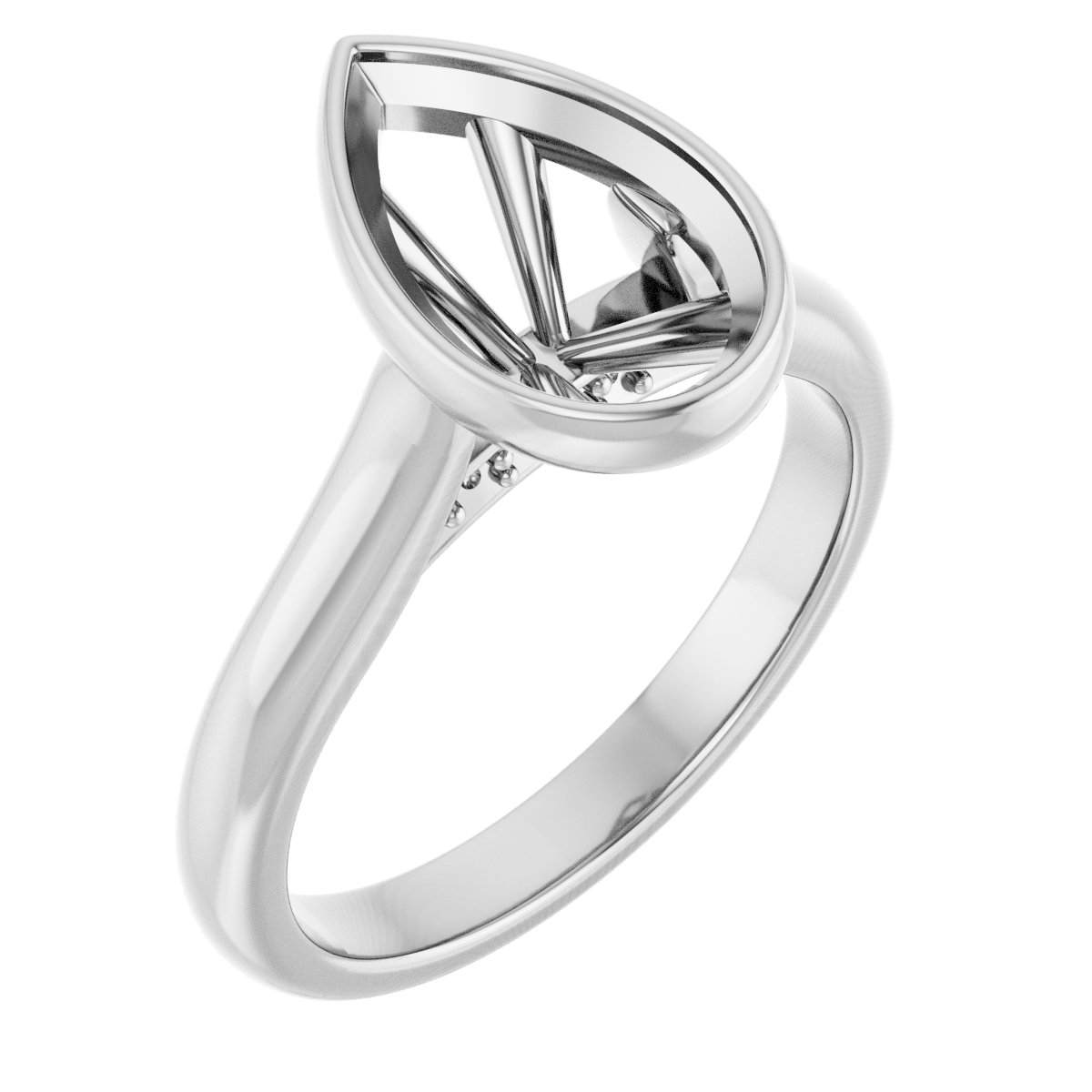 Bezel-Set Accented Engagement Ring