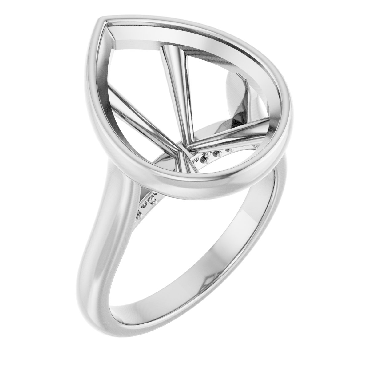 Bezel-Set Accented Engagement Ring