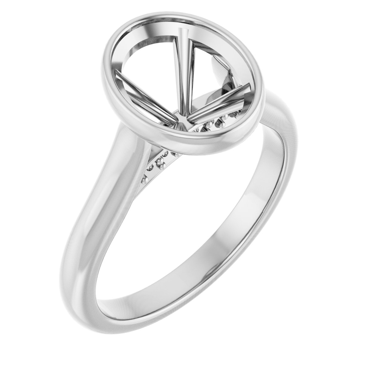 Bezel-Set Accented Engagement Ring