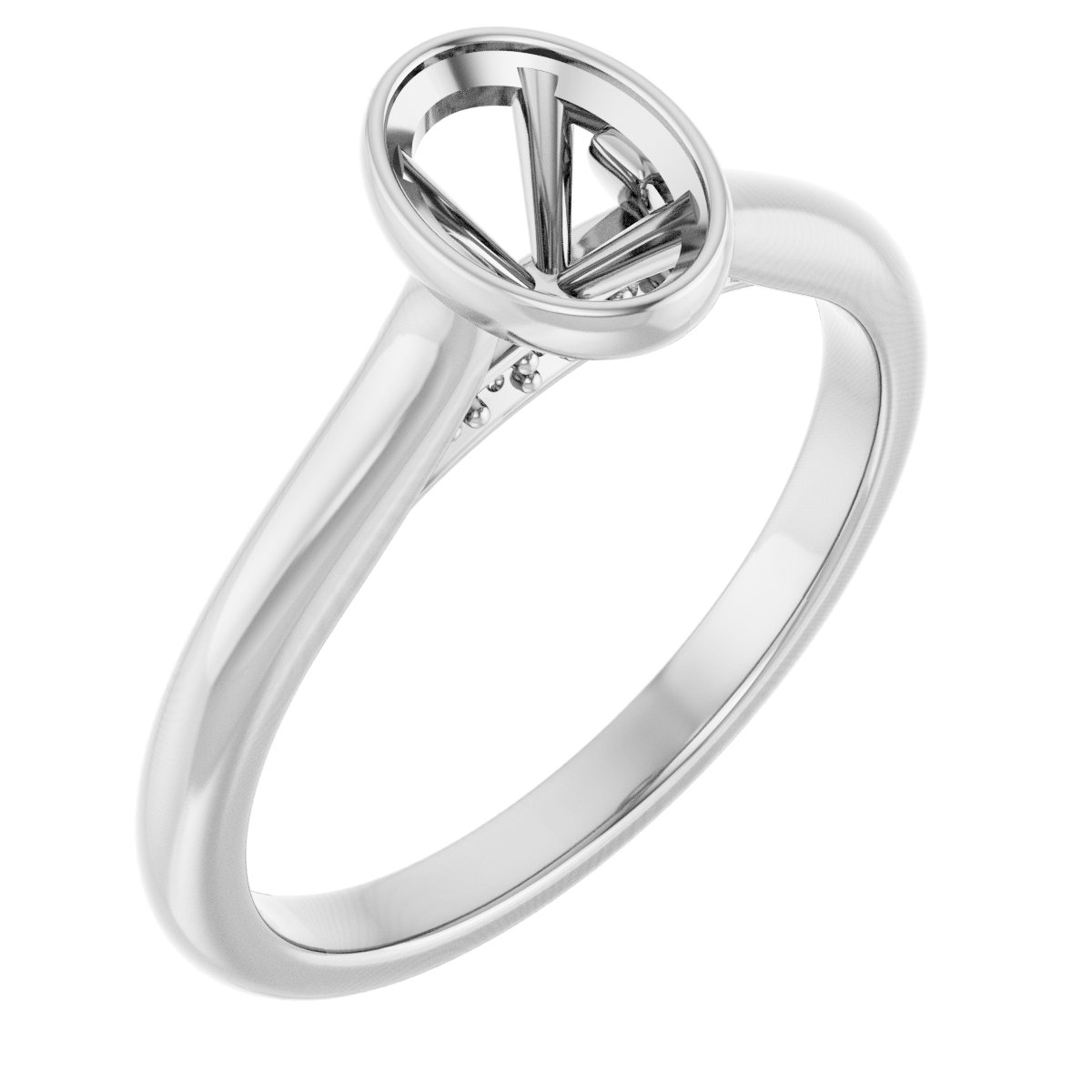 Bezel-Set Accented Engagement Ring