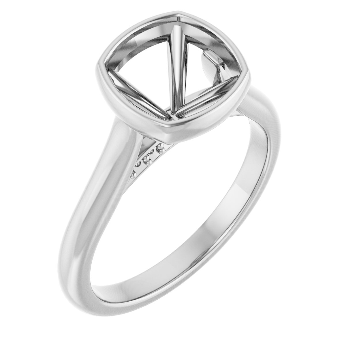 Bezel-Set Accented Engagement Ring