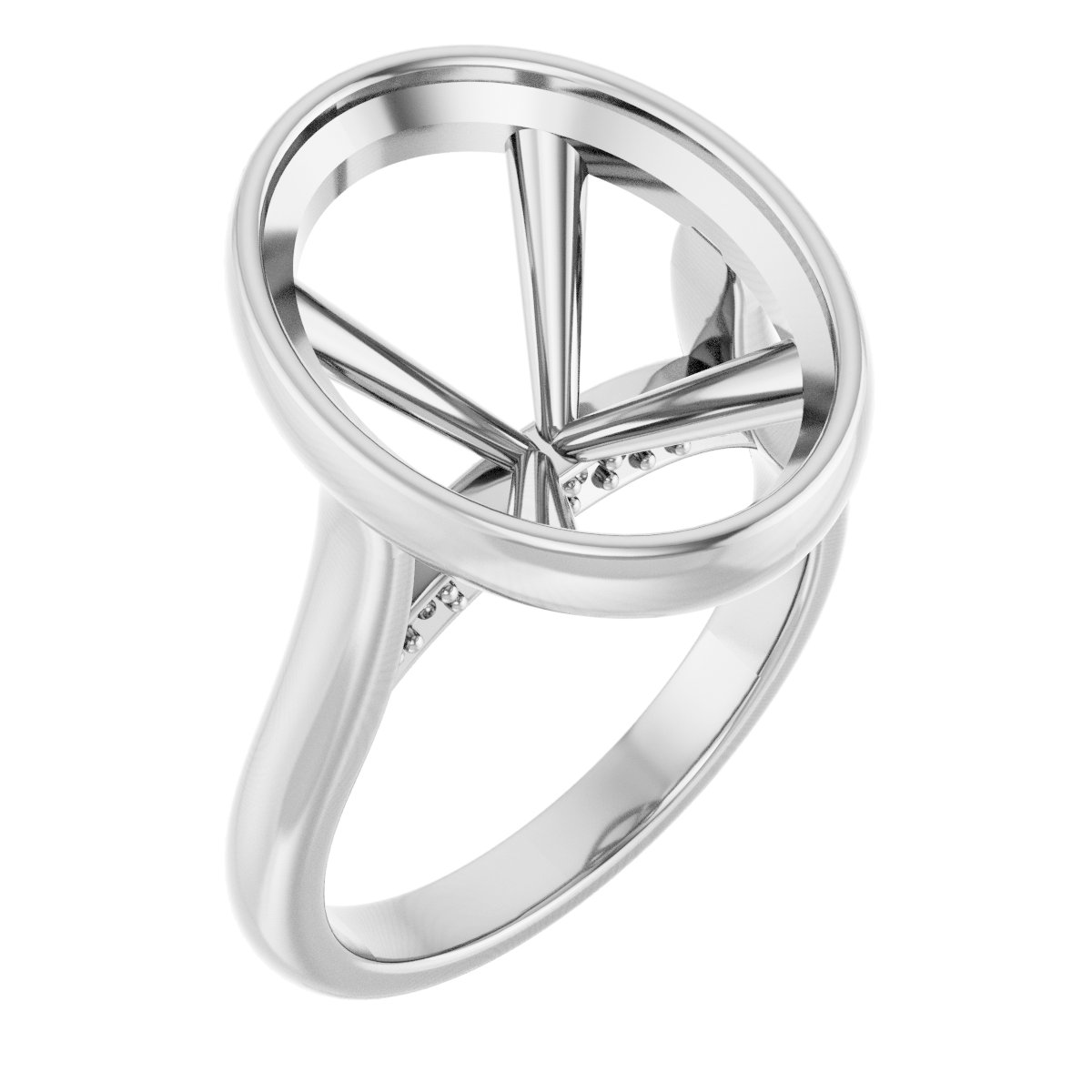 Bezel-Set Accented Engagement Ring